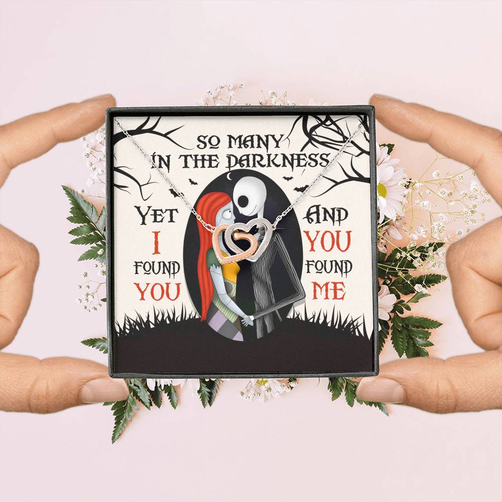 So Many In The Darkness Yet I Found You And You Found Me Joined Interlocking Hearts Necklace So Many In The Darkness Yet I Found You And You Found Me Joined Interlocking Hearts Necklace