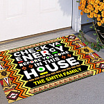 8VT. Check Ya Energy African (Sample Design) Doormat mockup 11