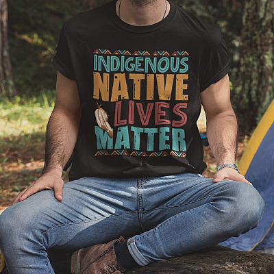 Alternative view of Indigenous Native Lives Matter Native American Civil Rights Movement T-Shirt - V-Neck Tee