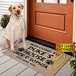 Custom Dog Name Doormat - Welcome to Dog's House Humans Live Here Too Funny Entrance Decorative Doormat