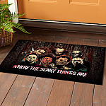 4LV. Where The Scary Things Doormat Mockup 1