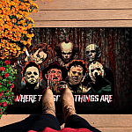 4LV. Where The Scary Things Doormat mockup 7