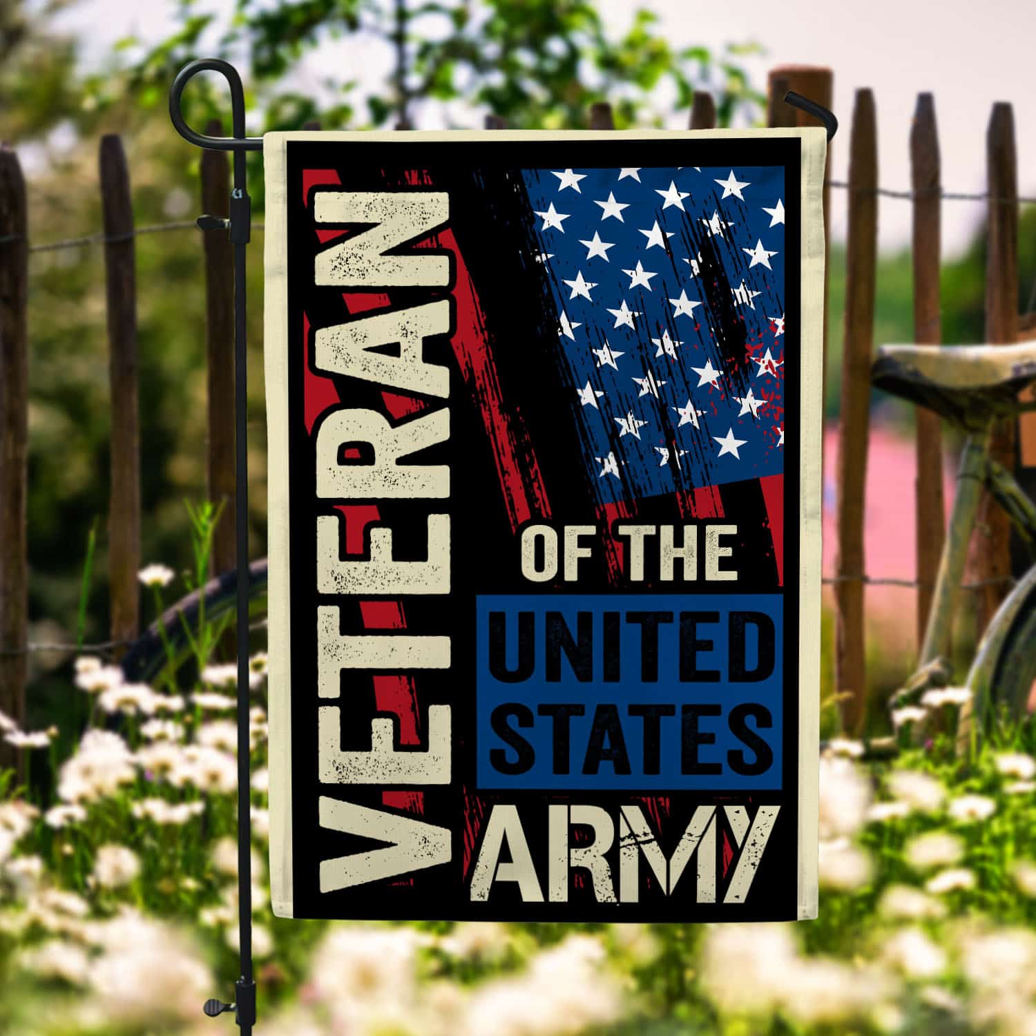 6O. Veteran Army-30x40-Side 1 Garden Flag Mockup 6