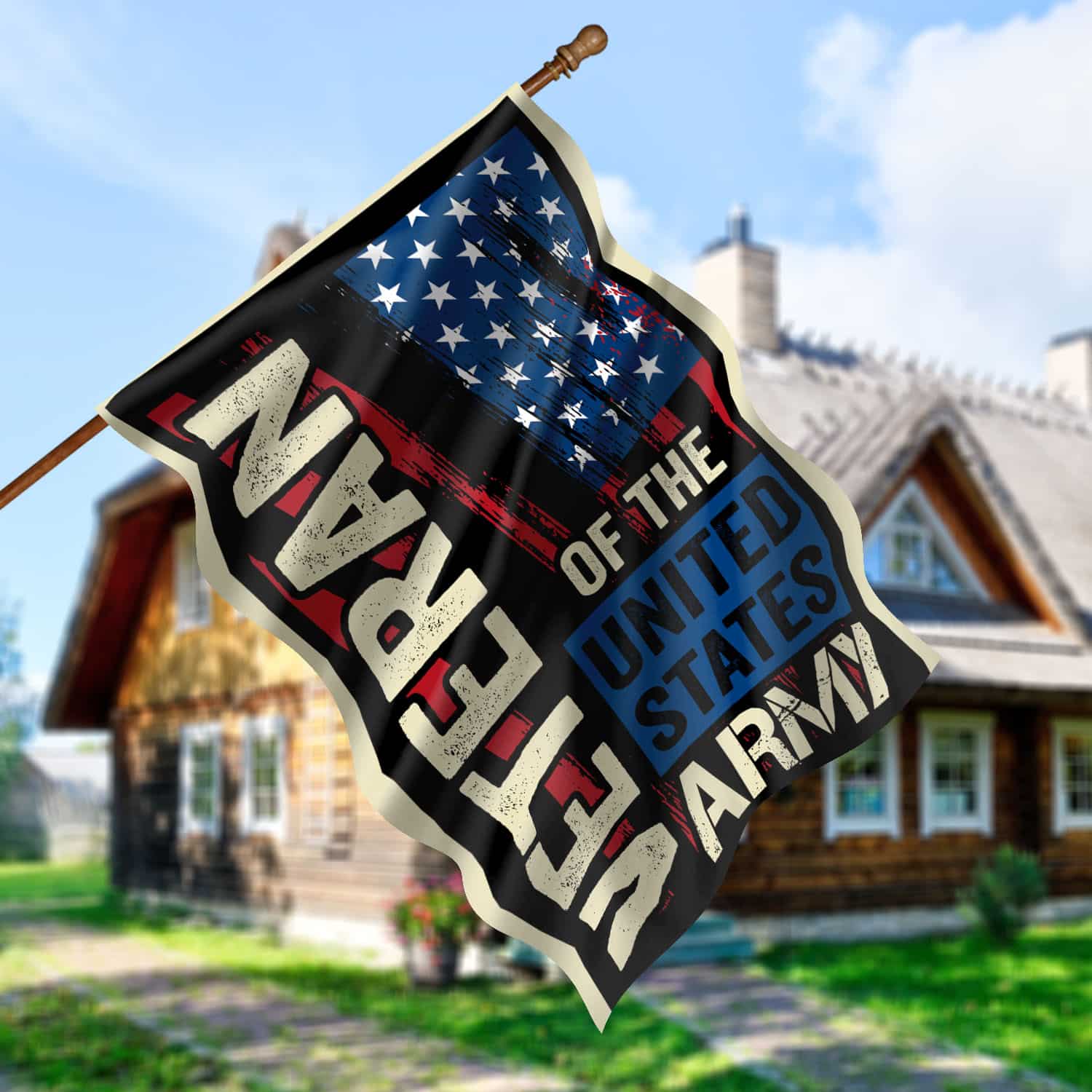 6O. Veteran Army-30x40-Side 1 House Flag Mockup 5