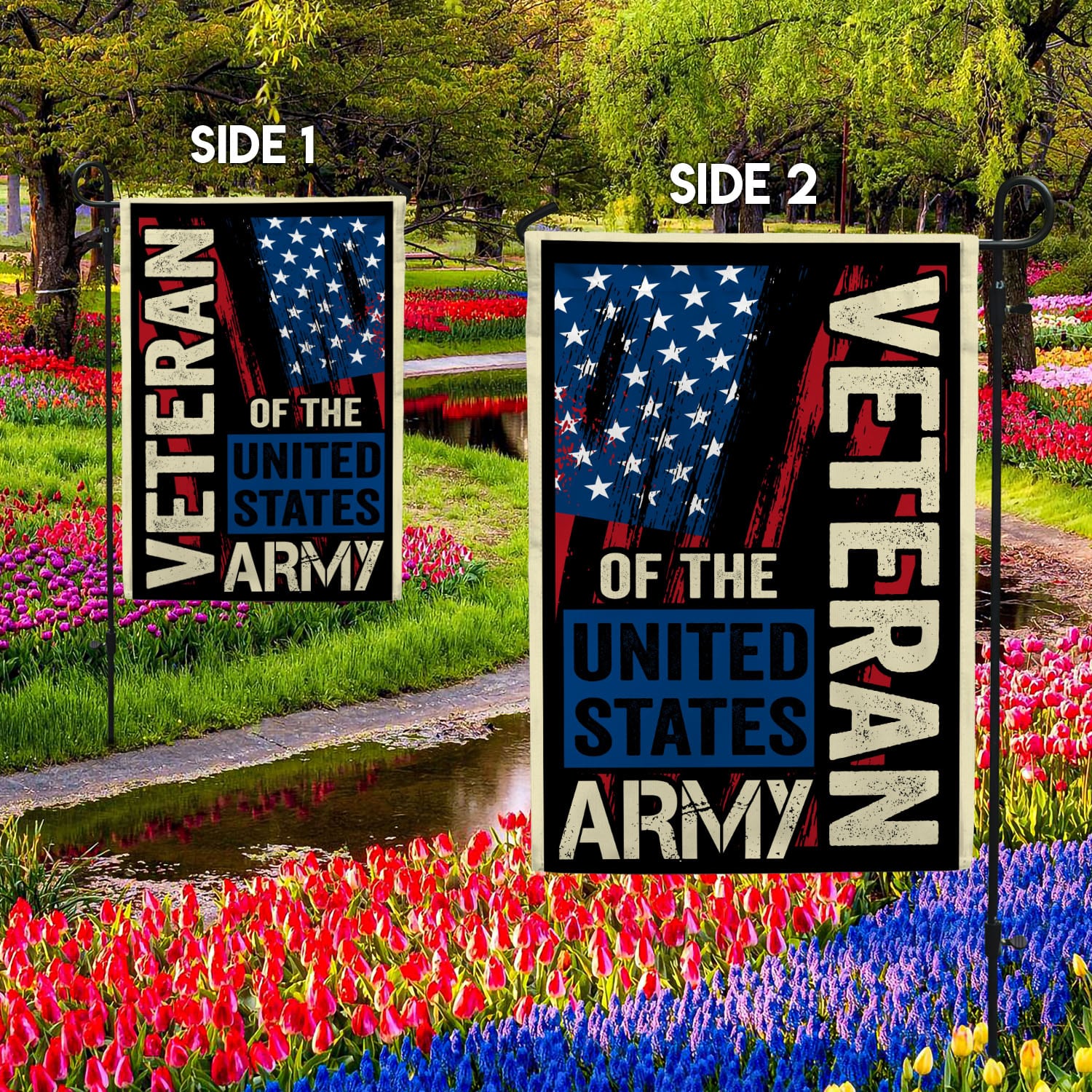 6O. Veteran Army-30x40-Side 1 Garden Flag Mockup 2 Side-2