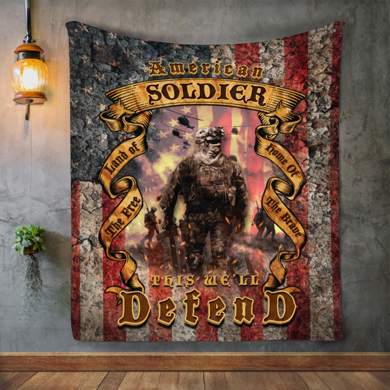 4KNG. american soldier (8) Blanket Mockup 2