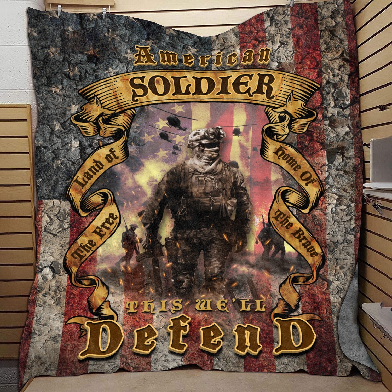 4KNG. american soldier (8) Blanket Mockup 9