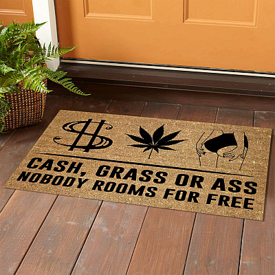 Alternative view of Cash Grass Or Ass Nobody Rooms For Free Funny Decor For Man Indoor Outdoor Decorative Doormat