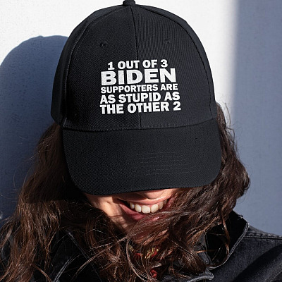 Alternative view of 1 Out Of 3 Biden Supporters Are As Stupid As The Other 2 Anti Biden Twill Cap - High-Profile Snapback Hat - Trucker Hat