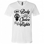 my body, White, V-Neck T-Shirt