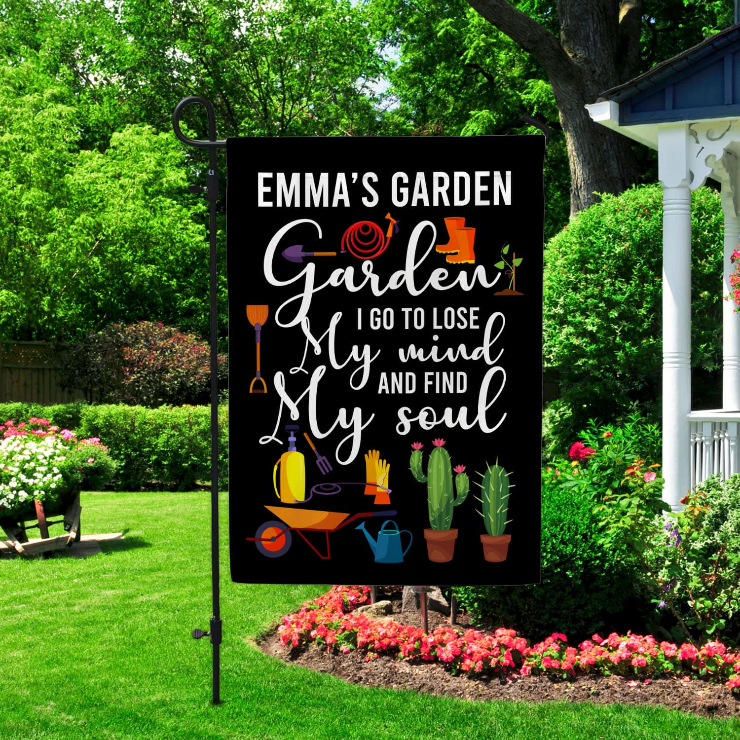 2LV. Into the Garden Flag (Sample Design) Garden Flag Mockup 2