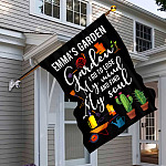2LV. Into the Garden Flag (Sample Design) House Flag Mockup 6