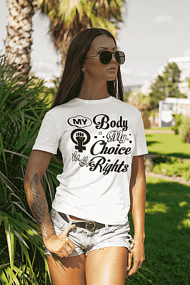 Alternative view of My Body My Choice Feminist T-Shirt - V-Neck Shirt