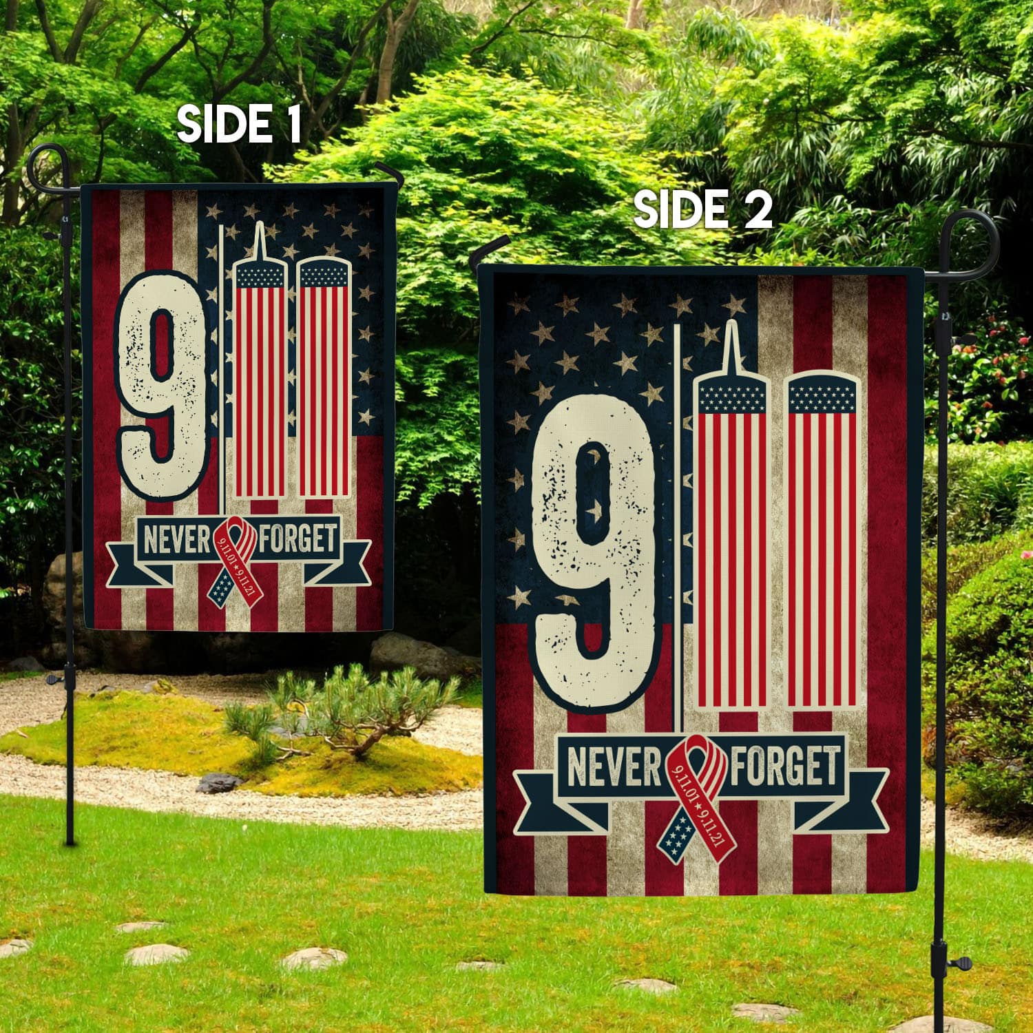 30x40-Side 1 Garden Flag Mockup 2 Side