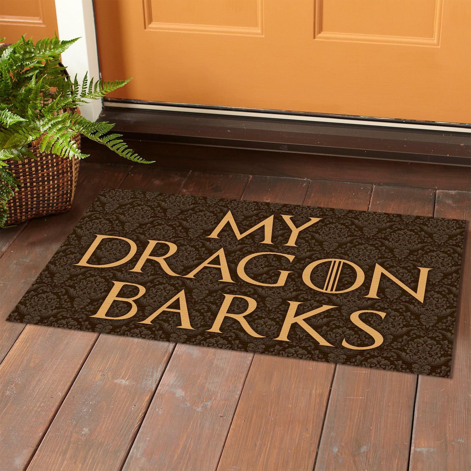 6TM. My Dragon Barks Doormat (4) Doormat mockup 1