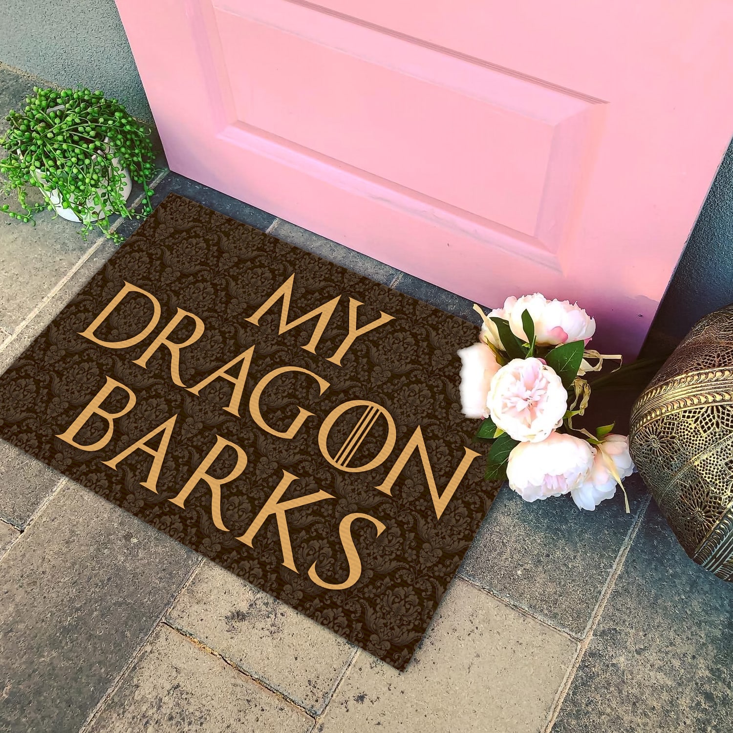 6TM. My Dragon Barks Doormat (4) Doormat mockup 4
