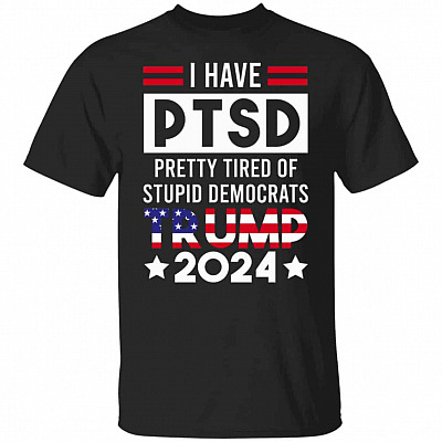 PTSD Trump 2024 t, Black, Unisex T-Shirt