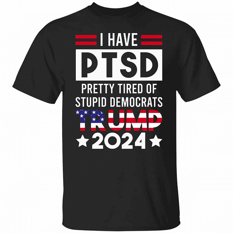 PTSD Trump 2024 t, Black, Unisex T-Shirt