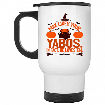14 oz. White Travel Mug