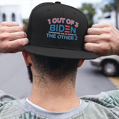 Alternative view of I Out Of 3 Biden Supporters Are Stupid As The Other 2 Twill Cap - High-Profile Snapback Hat - Trucker Hat