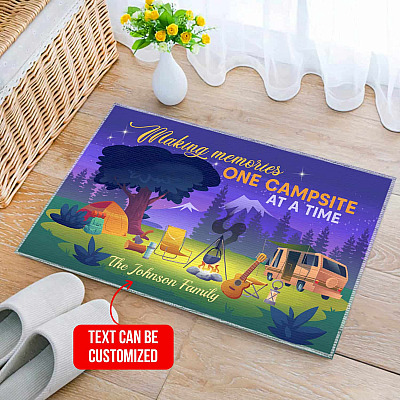 Personalized Making Memories One Campsite At A Time Indoor Outdoor Doormat - Camping Lover Gifts