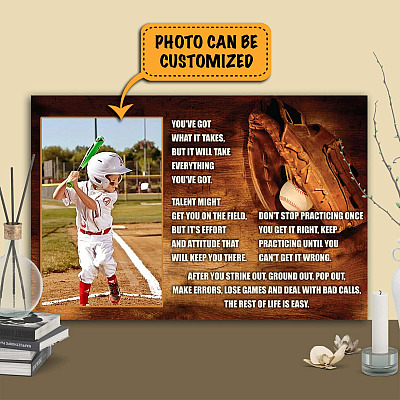 Personalized Photo You've Got What It Takes Baseball Canvas Prints - Unframed Poster - Custom Baseball Gifts For Boy