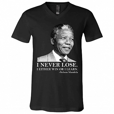 nelson t, Black, V-Neck T-Shirt