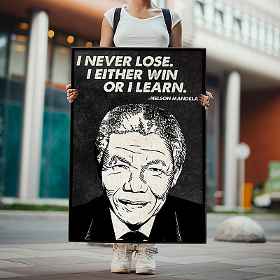Alternative view of I Never Lose I Either Win or I Learn Framed Canvas - Unframed Poster