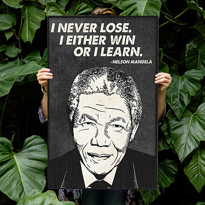 I Never Lose I Either Win or I Learn Framed Canvas - Unframed Poster