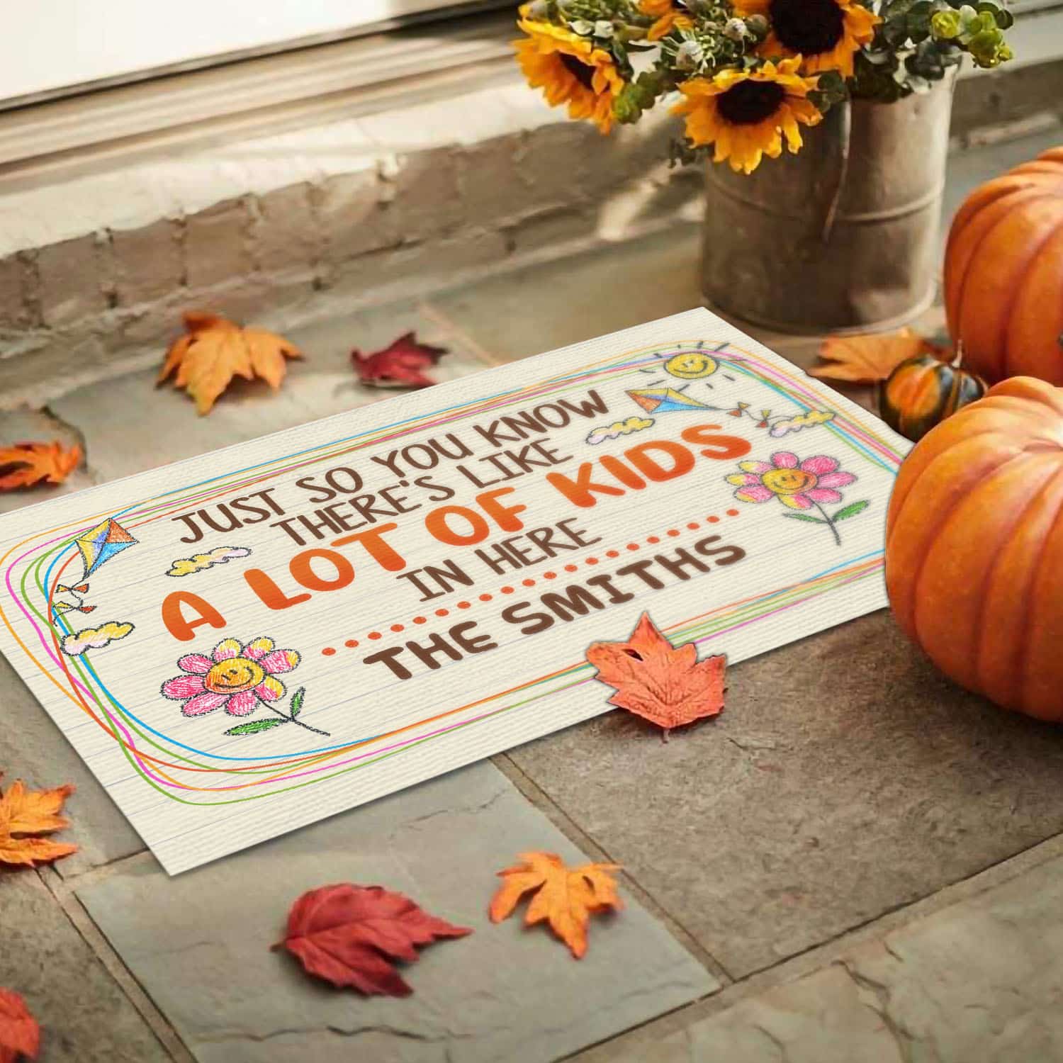 3O. Lot Of Kids (Sample Design) Doormat mockup 9
