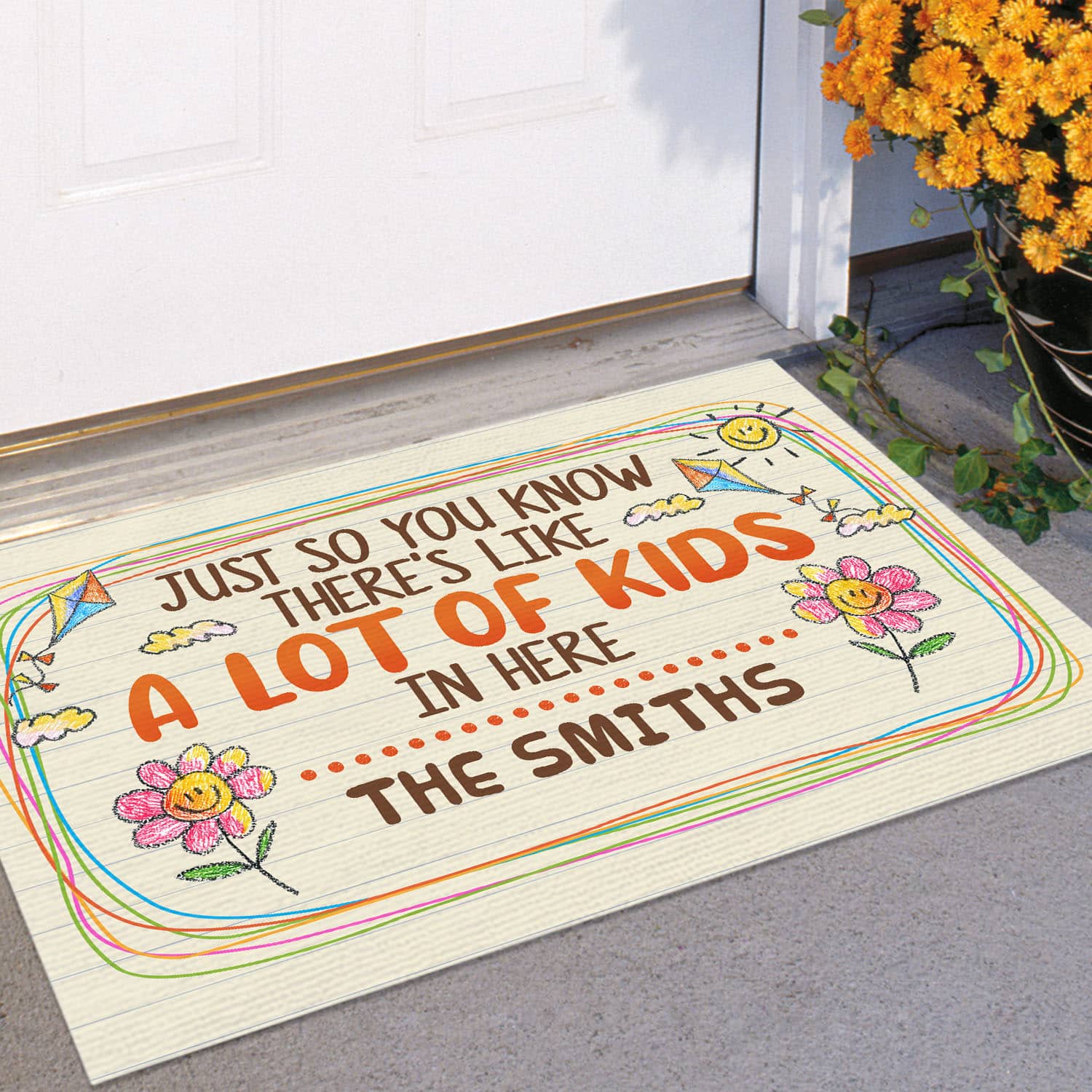 3O. Lot Of Kids (Sample Design) Doormat Mockup 11
