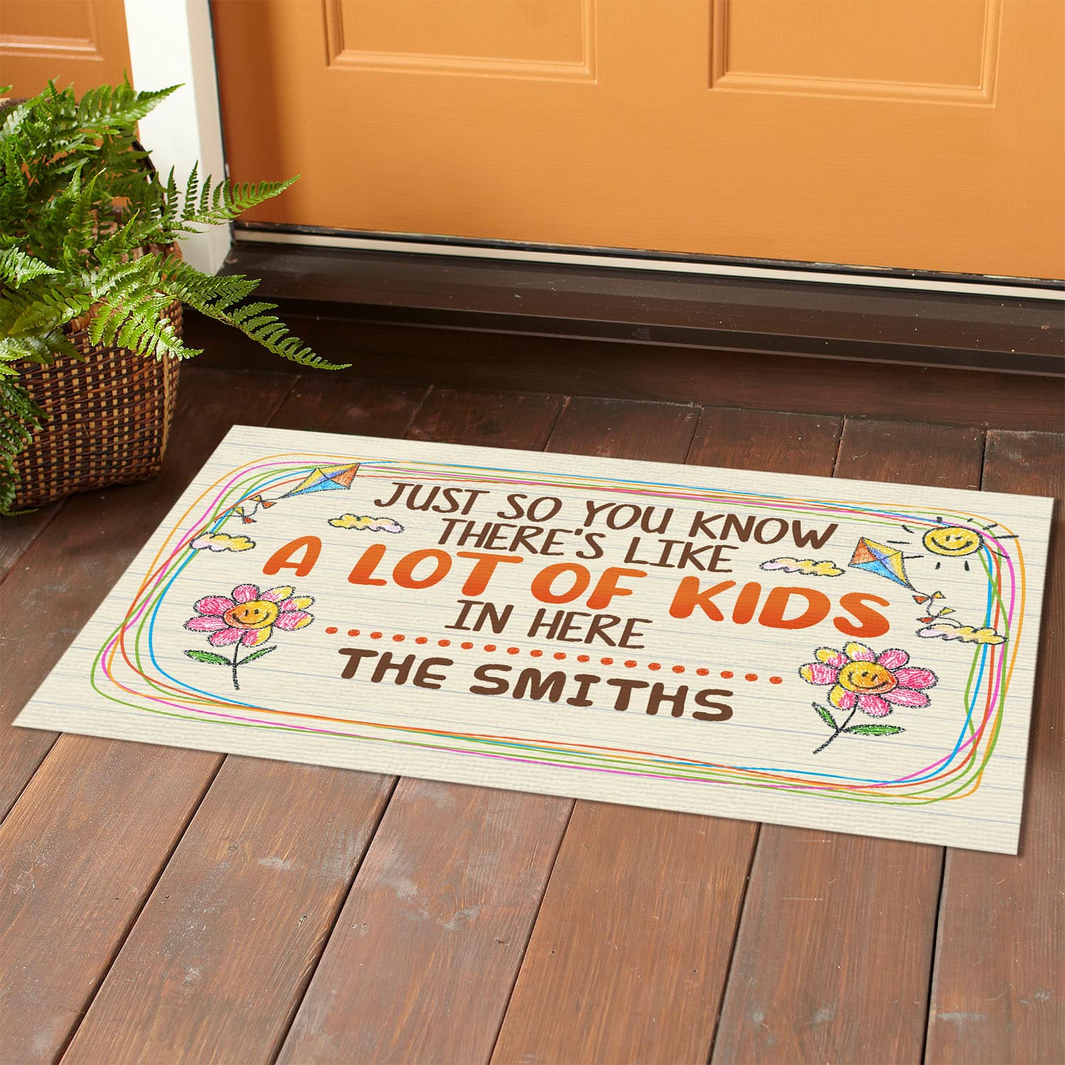 3O. Lot Of Kids (Sample Design) Doormat mockup 1