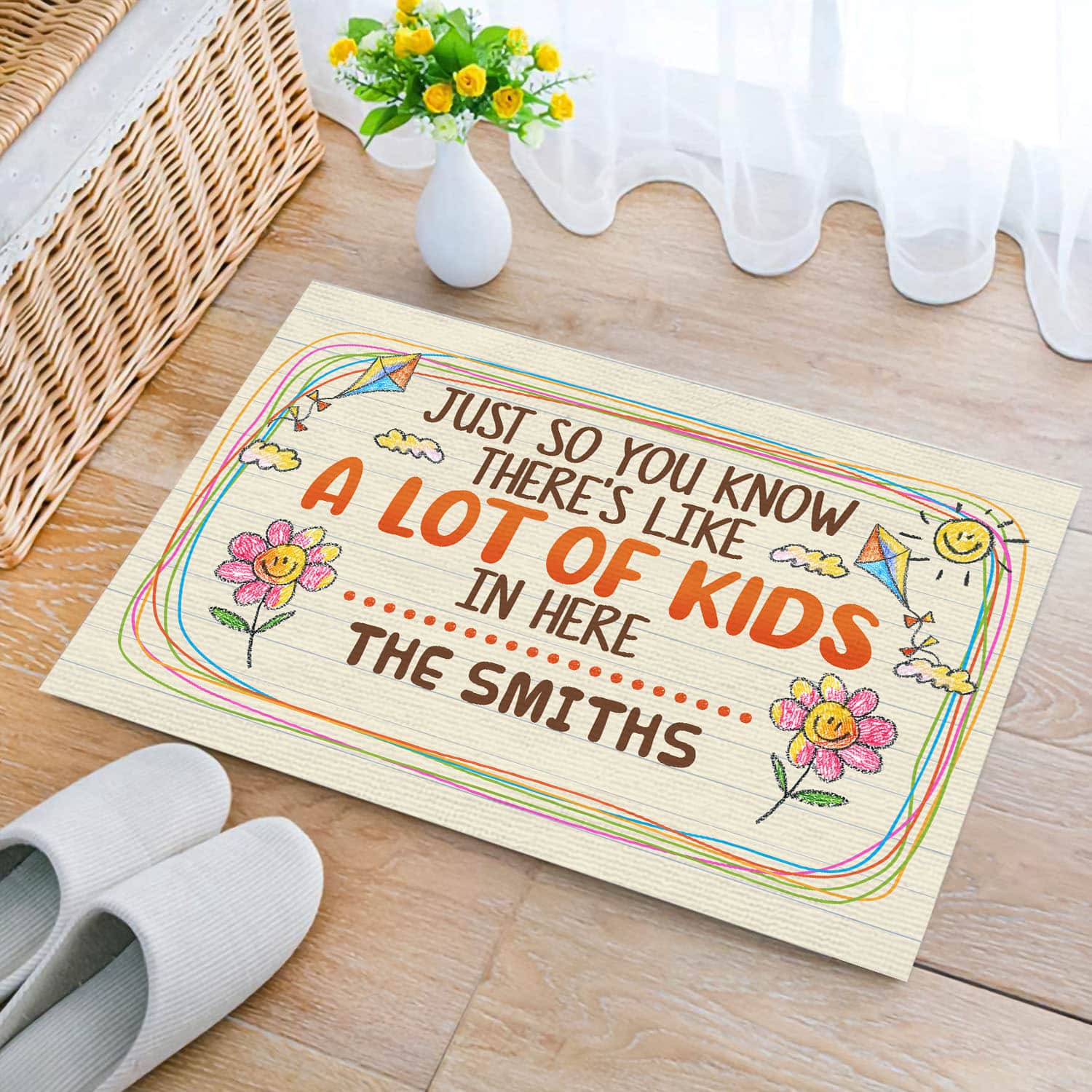 3O. Lot Of Kids (Sample Design) Doormat mockup 2