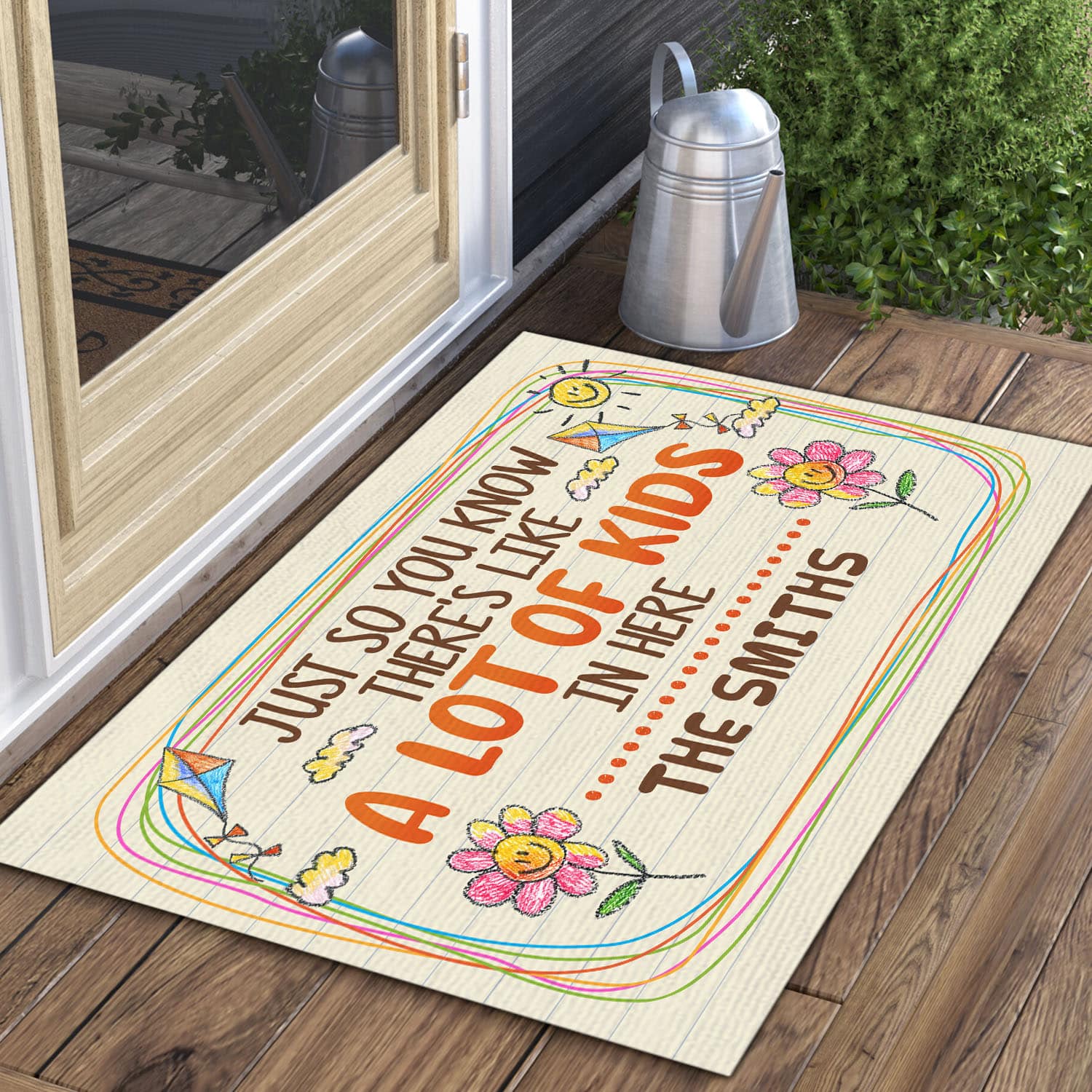 3O. Lot Of Kids (Sample Design) Doormat Mockup 3