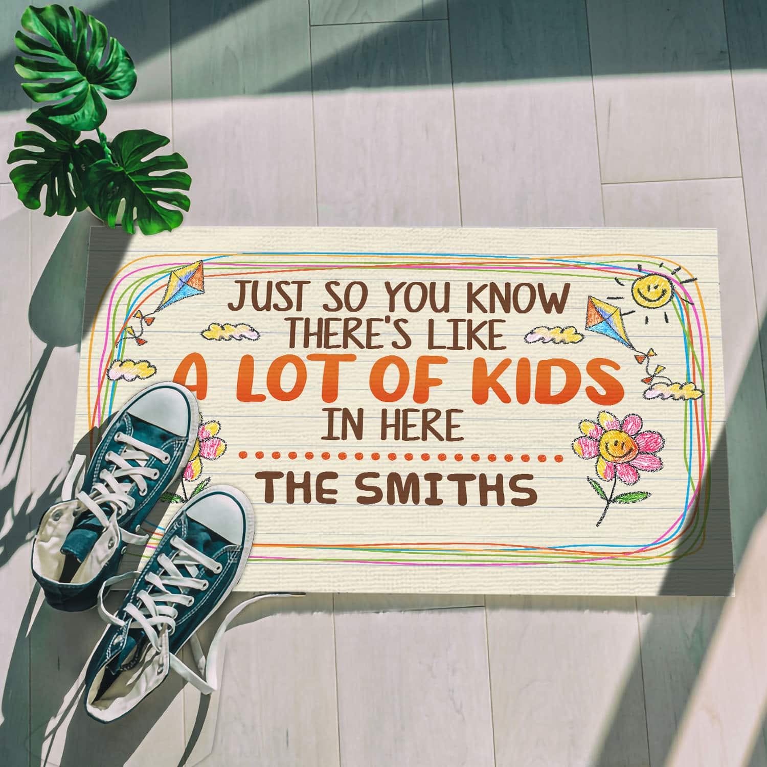 3O. Lot Of Kids (Sample Design) Doormat mockup 5