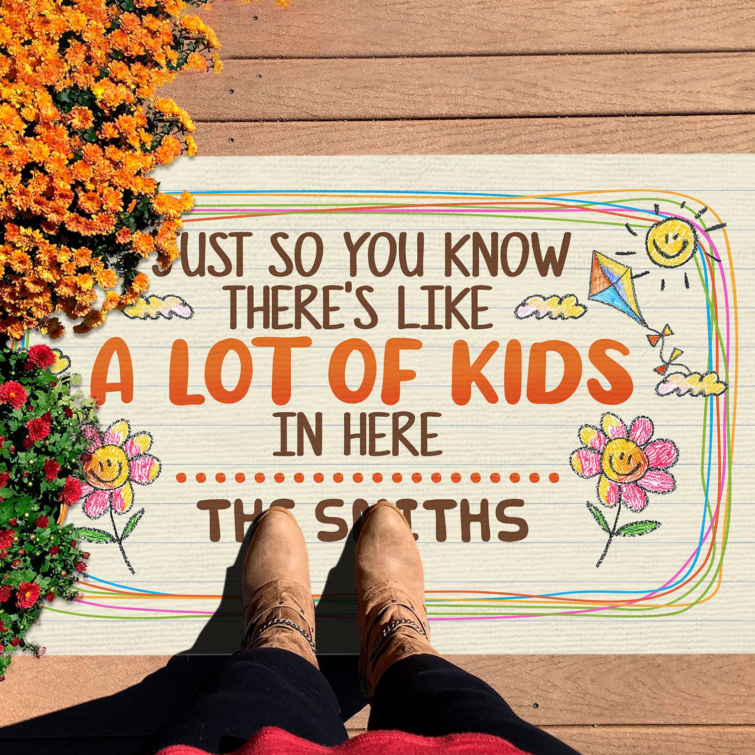 3O. Lot Of Kids (Sample Design) Doormat mockup 7