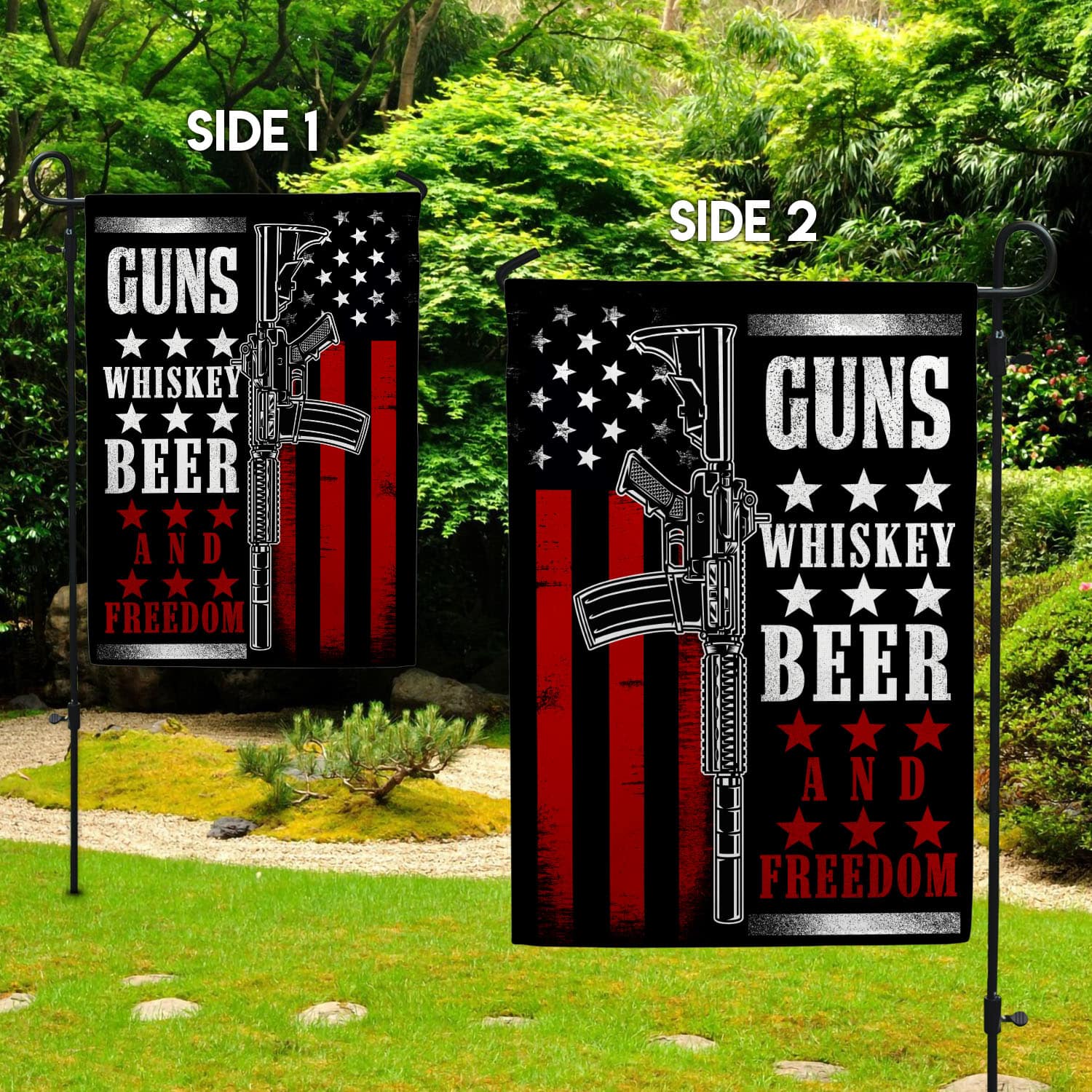 30x40-side1 Garden Flag Mockup 2 Side