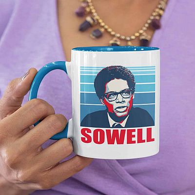 Alternative view of Thomas Sowell Accent Coffee Mug