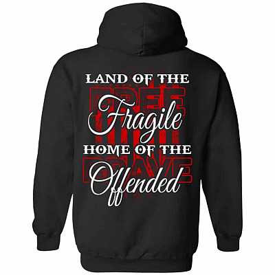 Land Of The Fragile Hoodie, Black, Hoodie