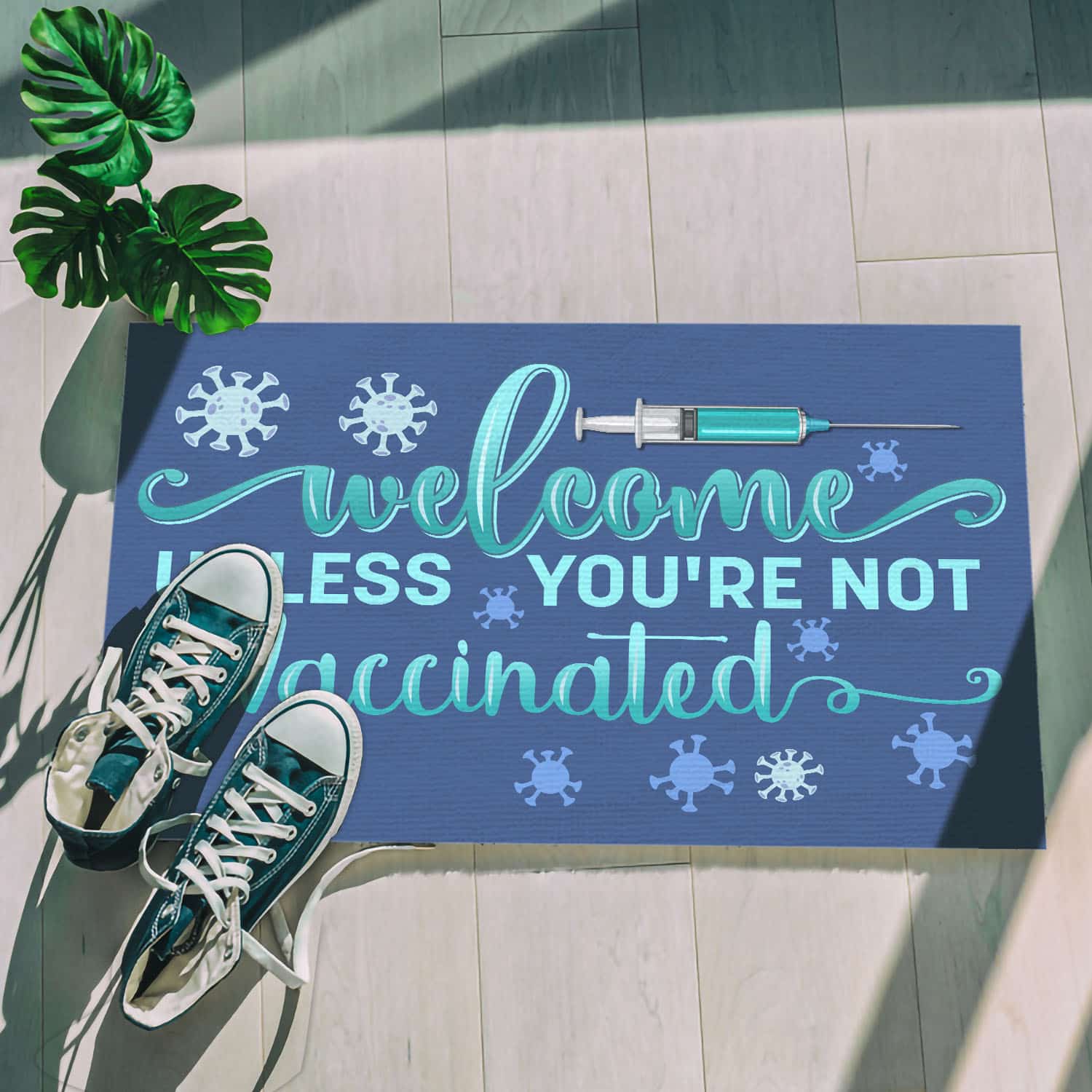12Th. Welcome Unless You're Not Vaccinated Doormat mockup 5