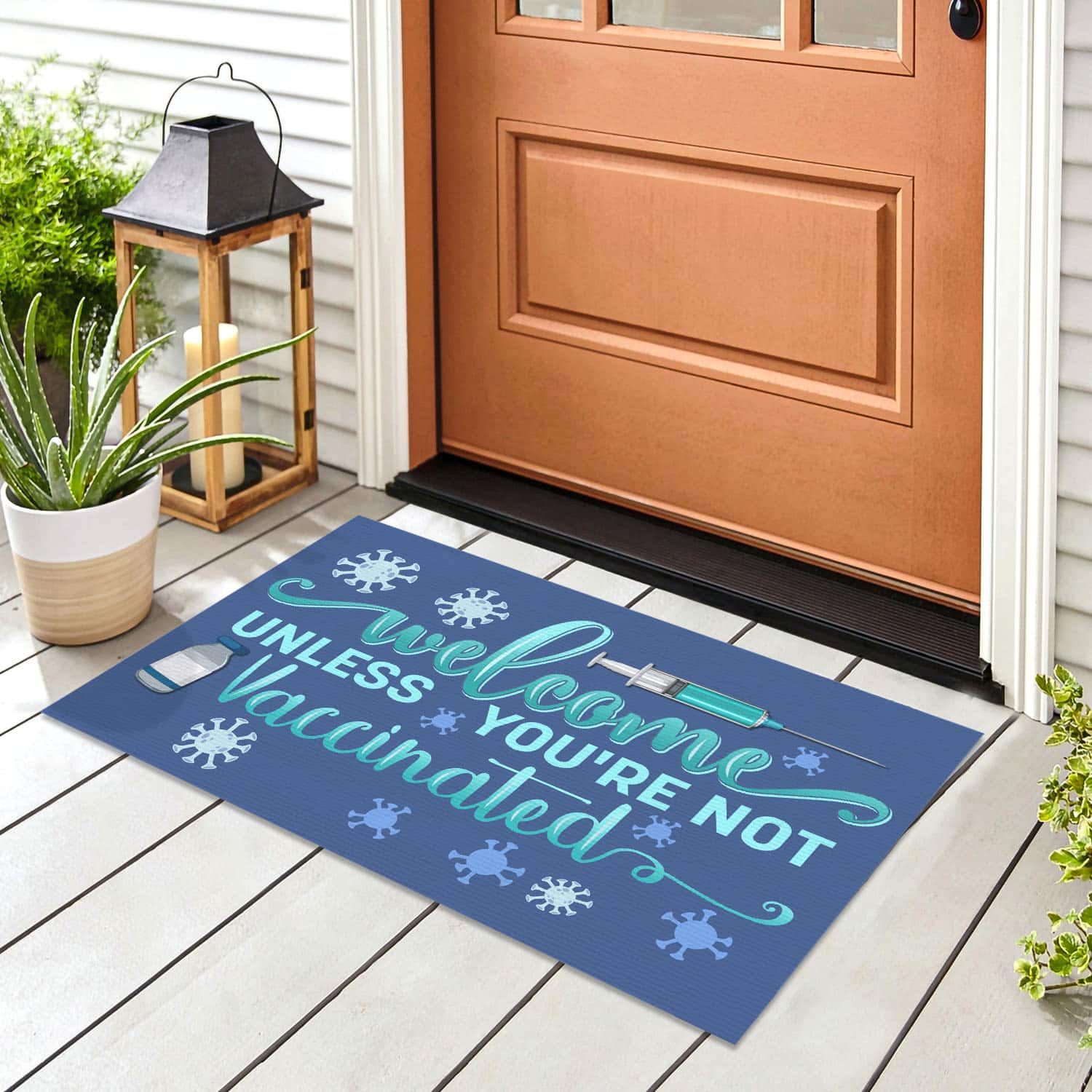 12Th. Welcome Unless You're Not Vaccinated Doormat mockup 8