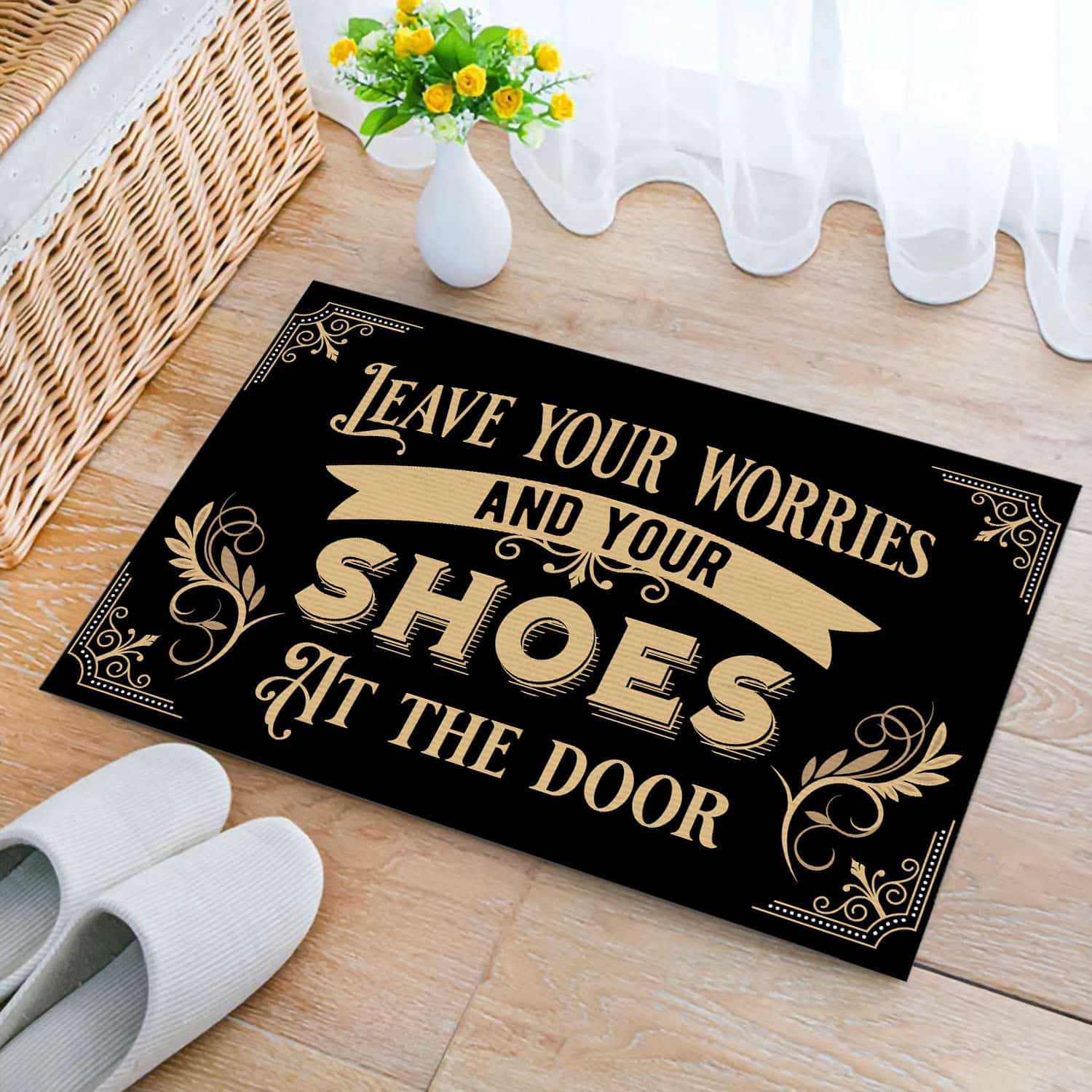 13Th. Leave Your Worries Doormat Doormat mockup 2