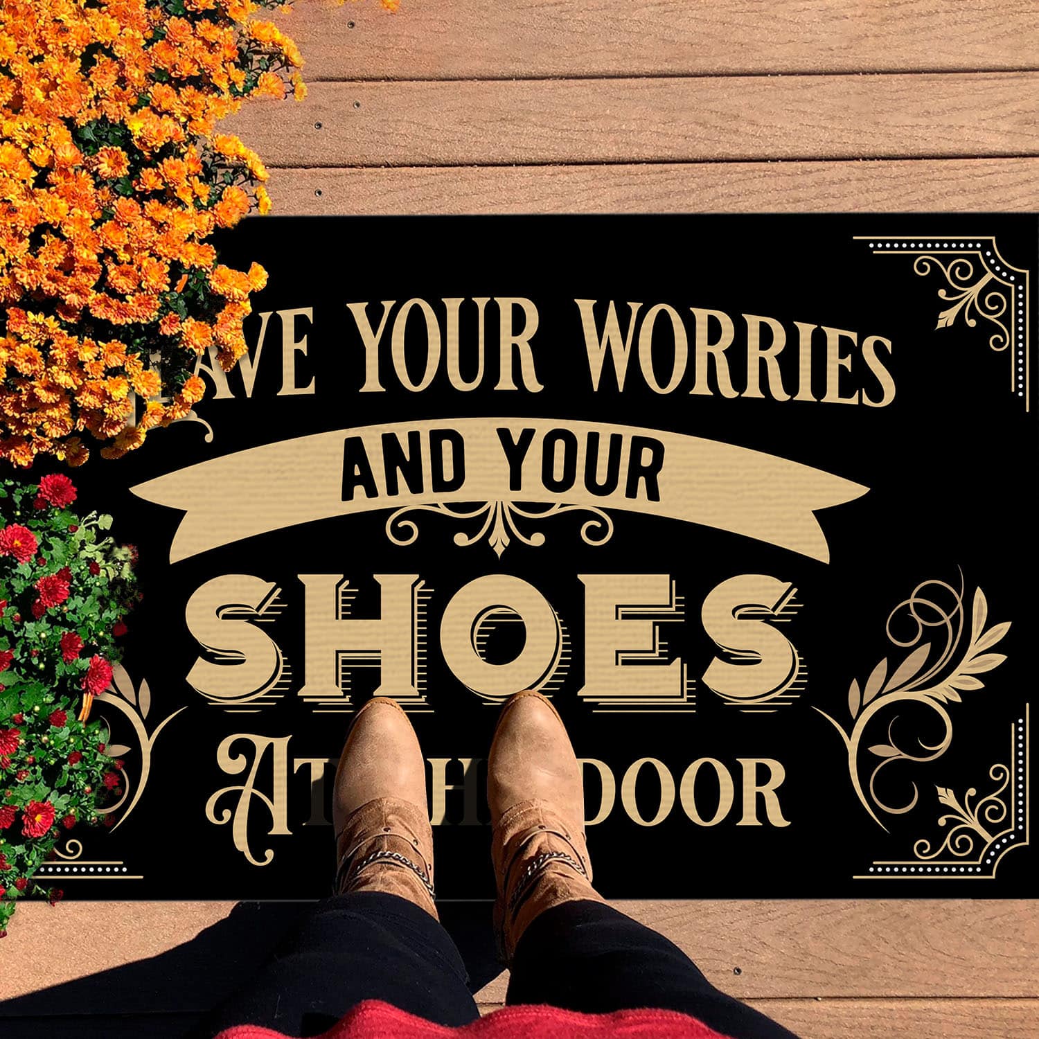 13Th. Leave Your Worries Doormat Doormat mockup 7