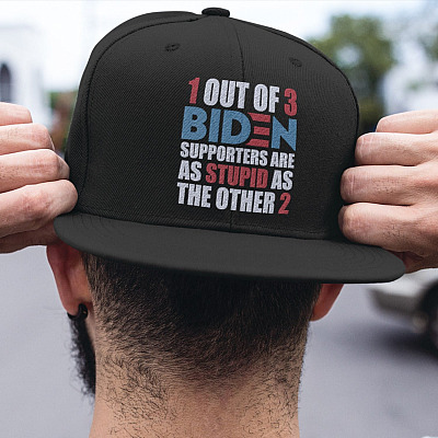 Alternative view of 1 Out Of 3 Biden Supporters Are As Stupid As The Other 2 Twill Cap - High-Profile Snapback Hat - Trucker Hat