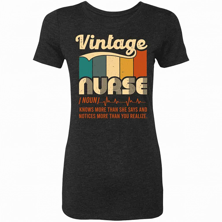 Vintage Nurse Knows MShirt, Vintage Black, Premium Ladies T-Shirt
