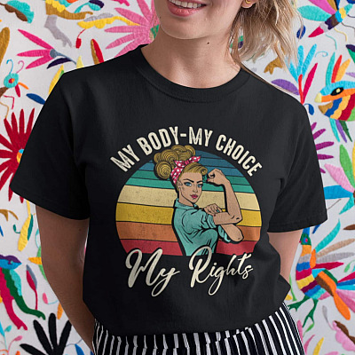 My Body My Choice Feminist Vintage T-Shirt - V-Neck Shirt