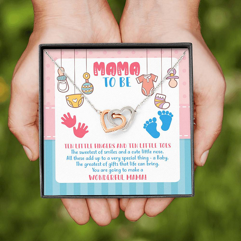 Mama To Be You Are Going To Make A Wonderful Mama Interlocking Hearts Pendant Necklace - New Mom Gifts