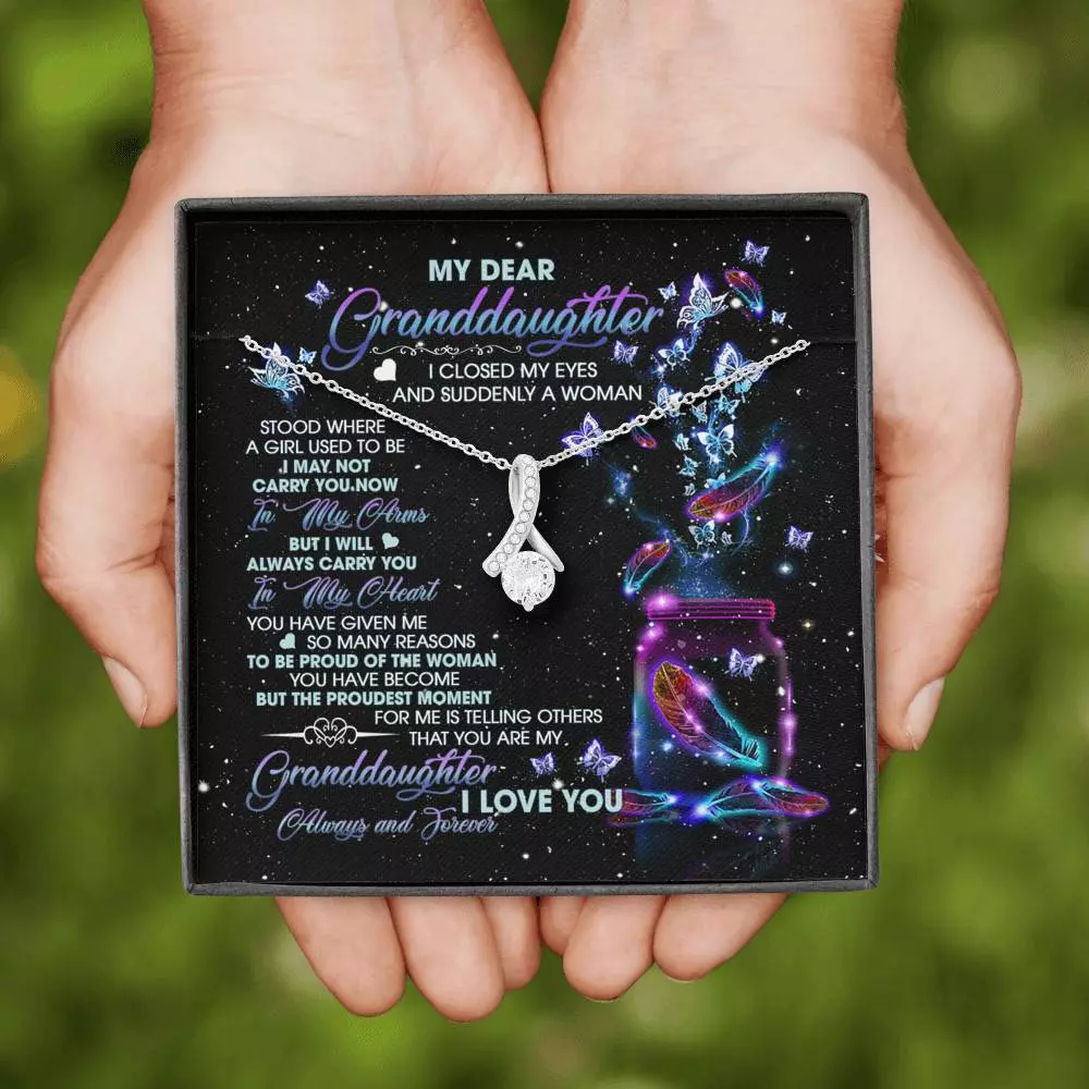 My Dear Granddaughter I Love You Always And Forever Alluring Beauty Necklace - Cute Granddaughter Gifts My Dear Granddaughter I Love You Always And Forever Alluring Beauty Necklace - Cute Granddaughter Gifts