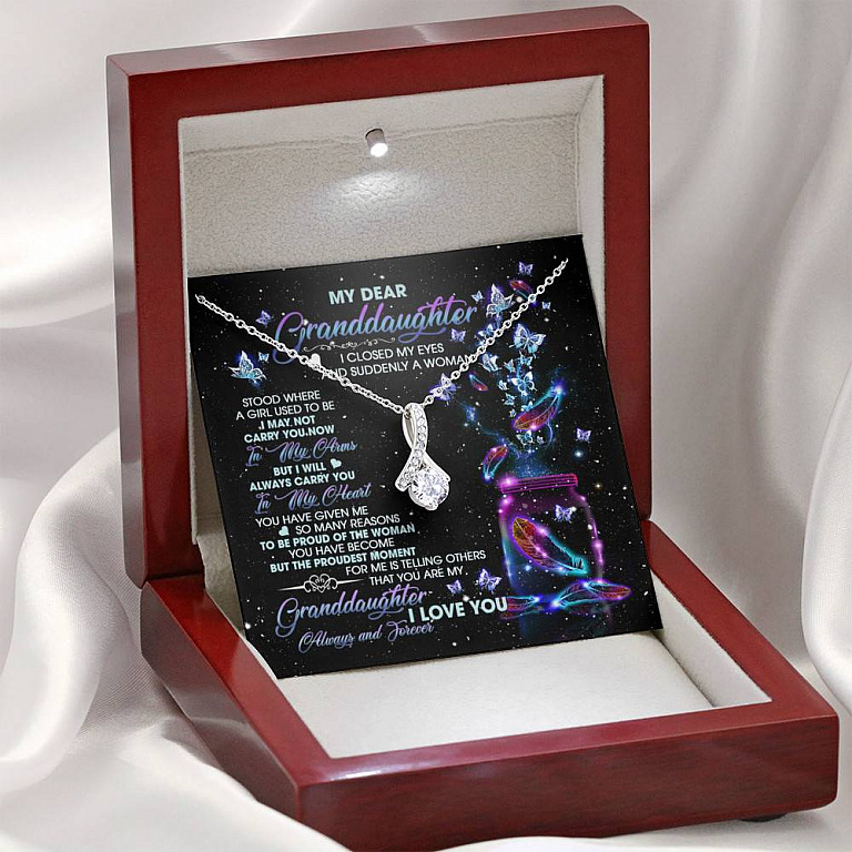 My Dear Granddaughter I Love You Always And Forever Alluring Beauty Necklace - Cute Granddaughter Gifts