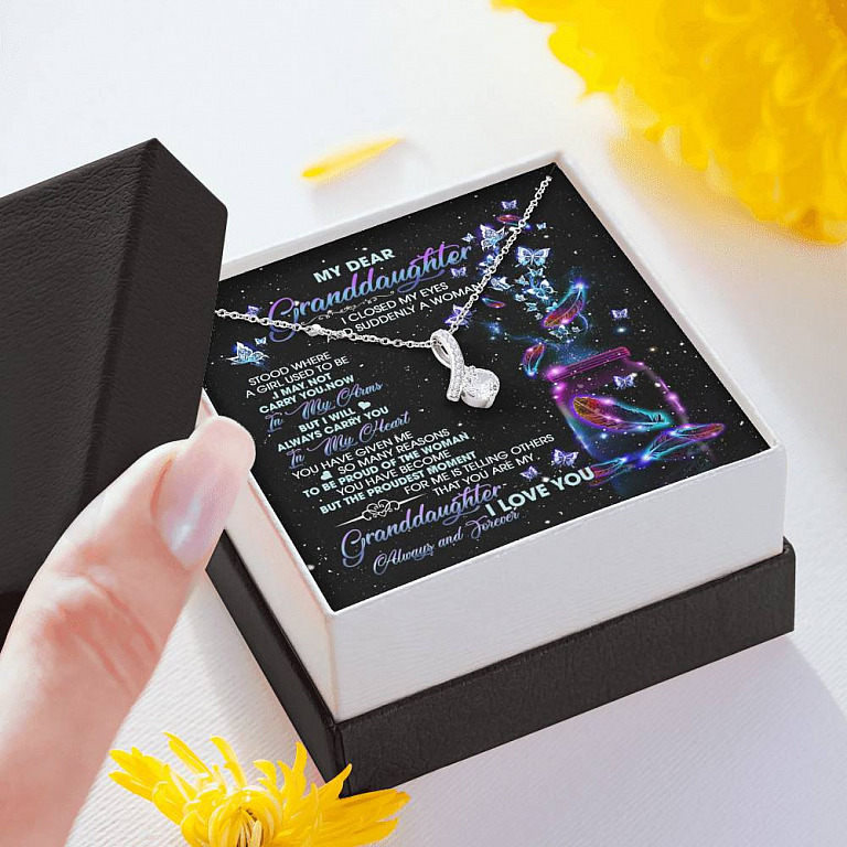 My Dear Granddaughter I Love You Always And Forever Alluring Beauty Necklace - Cute Granddaughter Gifts